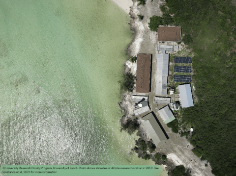 Airborne imagery of the Aldabra research station